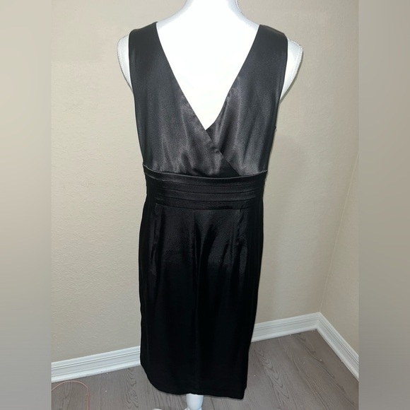 London Times Black Satin Cocktail Dress - Picture 6 of 11